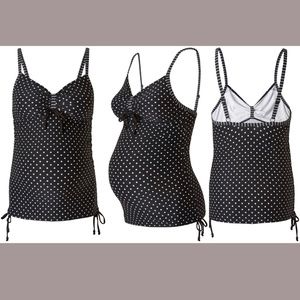 NEW Noppies Maternity Tankini Top in Black/White Polka Dots {SZ XL/XXL ]‎
